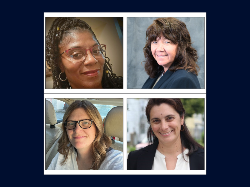 Alums Pamela Floyd-Cranford ’96 SSW; Dr. Shannon Lane ’09 SSW; Darleen Klase ’88 (CLAS) ’08 SSW; Sarah Miller ’22 SSW