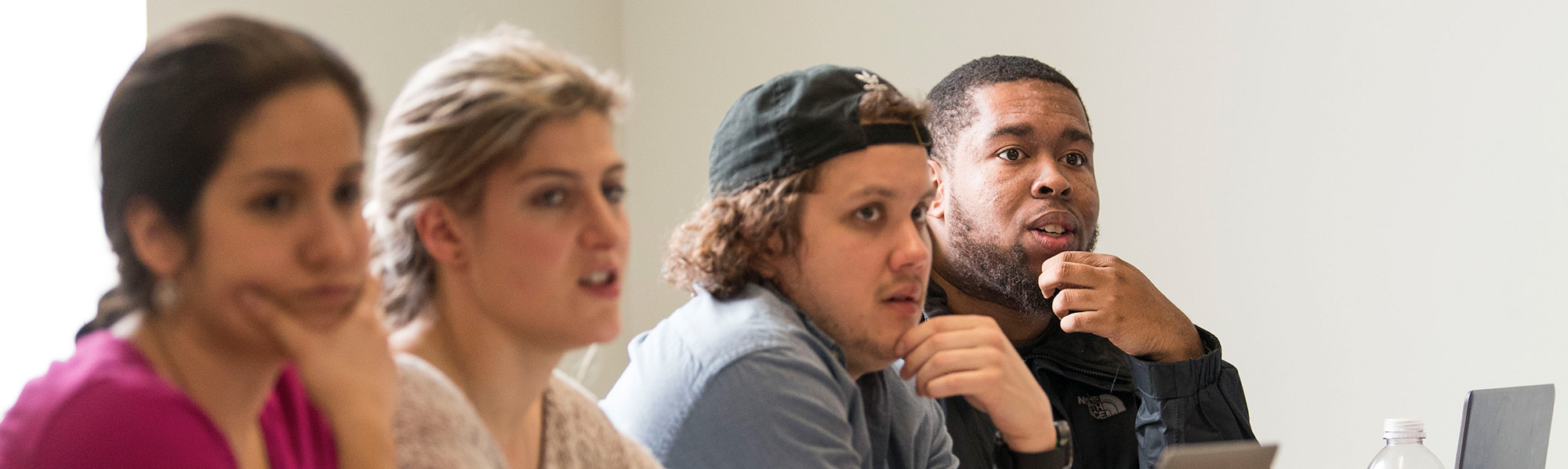 students concentrating in class